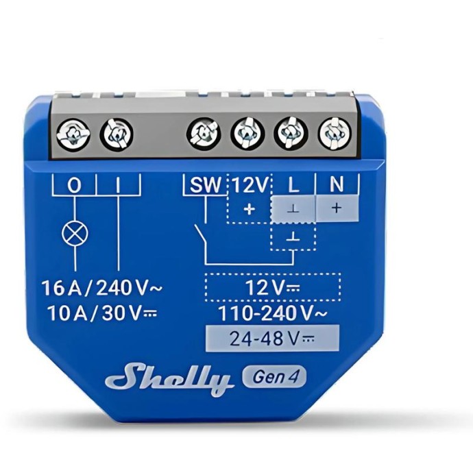 Shelly 1 Gen4 - Smart Relay contatto pulito 16A AC/DC WiFi/BT/Matter/Zigbee Shelly 1 Gen4 - Smart Relay contatto pulito 16A AC/DC WiFi/BT/Matter/Zigbee