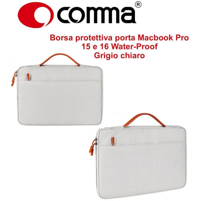 Borsa protettiva Macbook Pro 15.4 e 16 Water-Proof Grigia Borsa protettiva Macbook Pro 15.4 e 16 Water-Proof Grigia