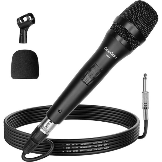 OneOdio ON55 Microfono Dinamico Cardioide con Cavo XLR da 5m e Supporto per Clip OneOdio ON55 Microfono Dinamico Cardioide con Cavo XLR da 5m e Supporto per Clip