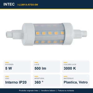 Lampadina LED R7S 5W 3000K 500 lm Intec - foto 2