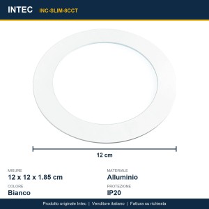 Faretto LED da incasso 8W CCT 3000-4000-6500K bianco Intec - foto 3
