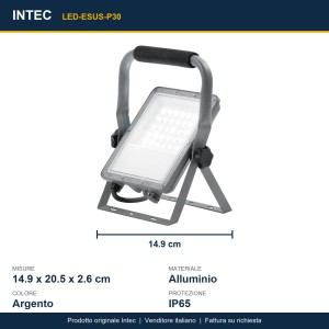 Proiettore LED da esterno 30W CCT 3000/4000/6500K IP65 Intec - foto 3