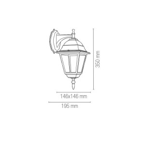 Applique da esterno E27 IP44 nero Intec ROMA - foto 5