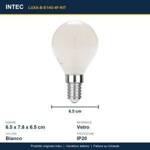 Kit 3 lampadine LED E14 4W 400lm 6500K Intec - foto 3