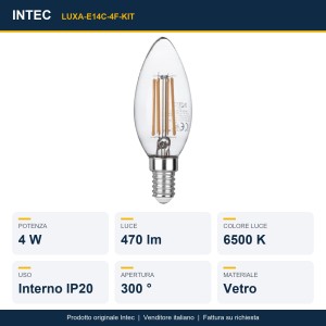 Kit 3 lampadine LED E14 4W 6500K Intec - foto 2