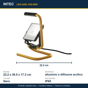 Proiettore LED da esterno 20W CCT IP65 nero Intec AXEL - foto 3