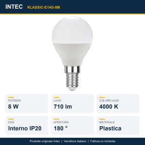 Lampadina LED E14 8W 4000K globo Intec - foto 2