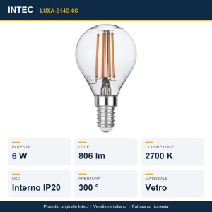 Lampadina LED E14 Globo G45 6W 2700K Intec - foto 2