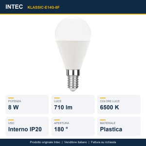 Lampadina LED globo E14 8W 6500K 710 lm Intec - foto 2