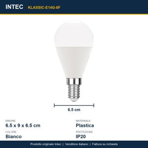 Lampadina LED globo E14 8W 6500K 710 lm Intec - foto 3