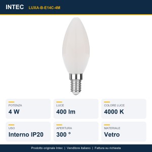 Lampadina LED E14 4W 4000K 400lm Intec - foto 2