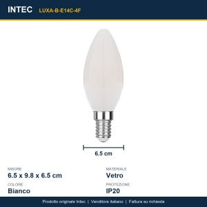 Lampadina LED E14 filamento 4W 6500K 400lm Intec - foto 3