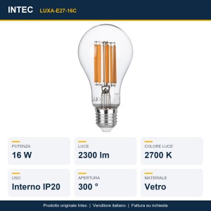 Lampadina LED E27 16W 2300lm 2700K Intec - foto 2