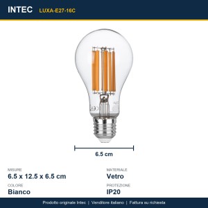Lampadina LED E27 16W 2300lm 2700K Intec - foto 3
