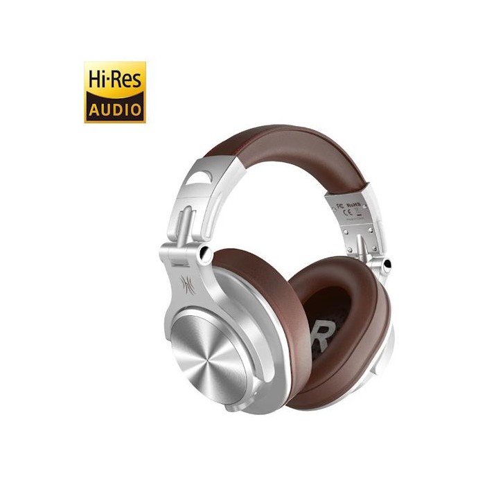 OneOdio Fusion A70 Hi-Res Cuffie DJ Wireless e c/Cavo Silver/Brown OneOdio Fusion A70 Hi-Res Cuffie DJ Wireless e c/Cavo Silver/Brown
