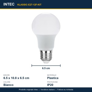 Kit 3 lampadine LED E27 11W 6500K Intec - foto 3
