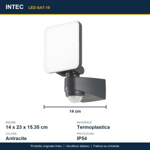 Proiettore LED da esterno 10W 4000K IP54 Intec - foto 3