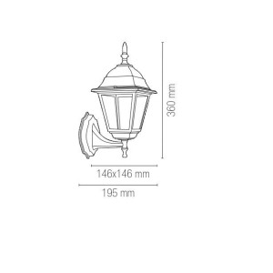 Applique da esterno IP44 E27 nera Intec ROMA - foto 5
