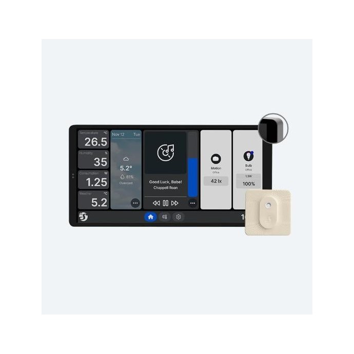 Shelly Pannello a muro grande Wall Display X2 Grigio + Sensore BLU H&T Avorio Shelly Pannello a muro grande Wall Display X2 Grigio + Sensore BLU H&T Avorio