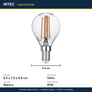 Lampadina LED E14 Globo G45 6W 4000K 806lm Intec - foto 3