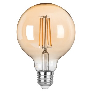 Lampadina decorativa LED G95 E27 8W 2500K vetro ambra Intec - foto 4