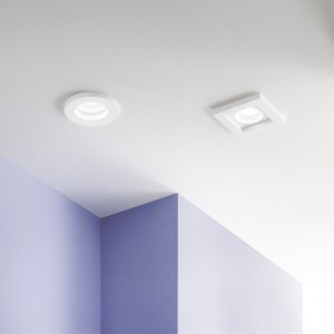 Incasso rotondo in gesso bianco verniciabile 1xGU10 Intec PHANTOM - foto 4