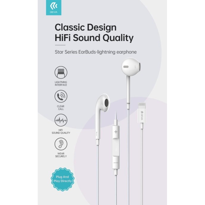 Auricolari compatibili Apple con controlli e microfono Auricolari compatibili Apple con controlli e microfono
