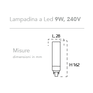 Lampadina LED G24 9W 850lm 6500K Intec - foto 4