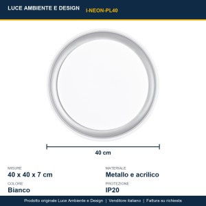Plafoniera LED CCT 24W 3000-4000-6500K NEON bianca Luce Ambiente e Design - foto 3
