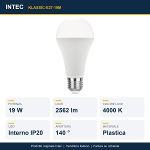 Lampadina LED E27 19W 4000K Intec - foto 2