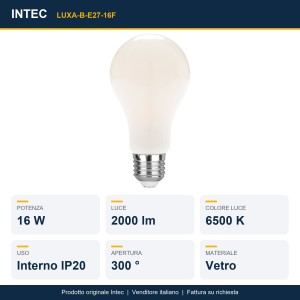 Lampadina LED E27 16W 2000lm 6500K Intec - foto 2