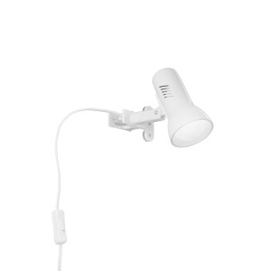 Spot a pinza E27 bianco con presa e interruttore FAN Europe CARRERA - foto 4