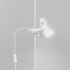 Spot a pinza E27 bianco con presa e interruttore FAN Europe CARRERA - foto 5
