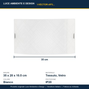 Applique da interno 2 luci E27 bianca VECTOR - Luce Ambiente e Design - foto 3