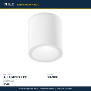 Plafoniera LED rotonda 7W CCT 3000/4200/6500K bianca Intec MANOR - foto 3