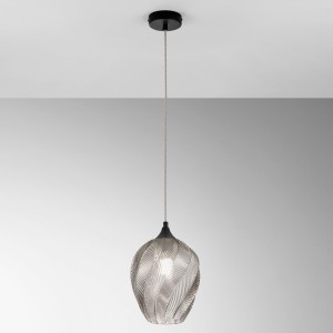 Sospensione grigia in vetro E27 1 punto luce MAJESTY Luce Ambiente e Design - foto 5