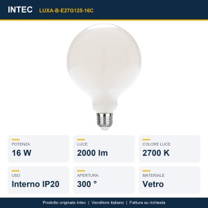 Lampadina LED E27 G125 16W 2700K Intec - foto 2