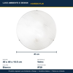 Plafoniera 3 luci E27 in vetro bianco KARDIO Luce Ambiente e Design - foto 3