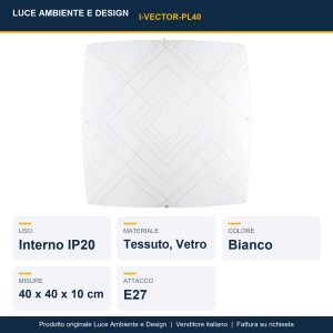 Plafoniera 3 luci E27 bianca IP20 VECTOR - Luce Ambiente e Design - foto 2