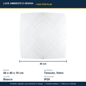 Plafoniera 3 luci E27 bianca IP20 VECTOR - Luce Ambiente e Design - foto 3