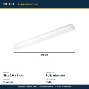Barra LED sottopensile 18W 3000-4200-6500K 59cm IP44 Intec REGGY - foto 3