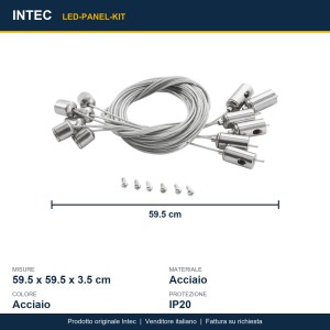Kit cavi sospensione PANEL 6 pezzi 150 cm Intec - foto 3