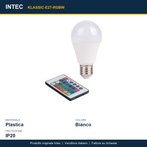 Lampadina LED E27 RGB 4000K 9W Intec - foto 3