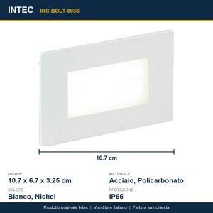 Faretto LED da incasso esterno 3W 4000K IP65 503 con sensore BOLT Intec - foto 3