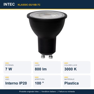 Lampadina LED GU10 7W 3000K 800lm Intec - foto 2