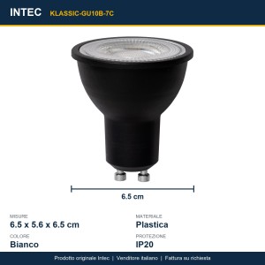 Lampadina LED GU10 7W 3000K 800lm Intec - foto 3