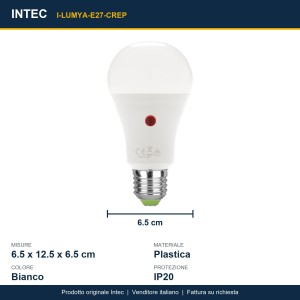 Lampadina LED con sensore crepuscolare E27 12W 4000K Intec - foto 3