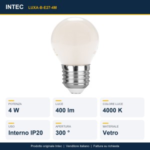 Lampadina LED E27 G45 4W 4000K 400lm Intec - foto 2