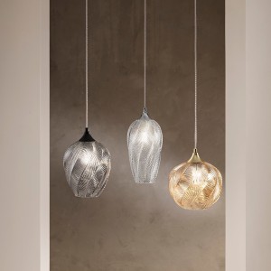 Sospensione in vetro ambra 1 luce E27 Luce Ambiente e Design MAJESTY - foto 5
