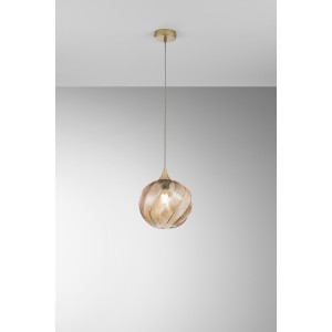 Sospensione in vetro ambra 1 luce E27 Luce Ambiente e Design MAJESTY - foto 6